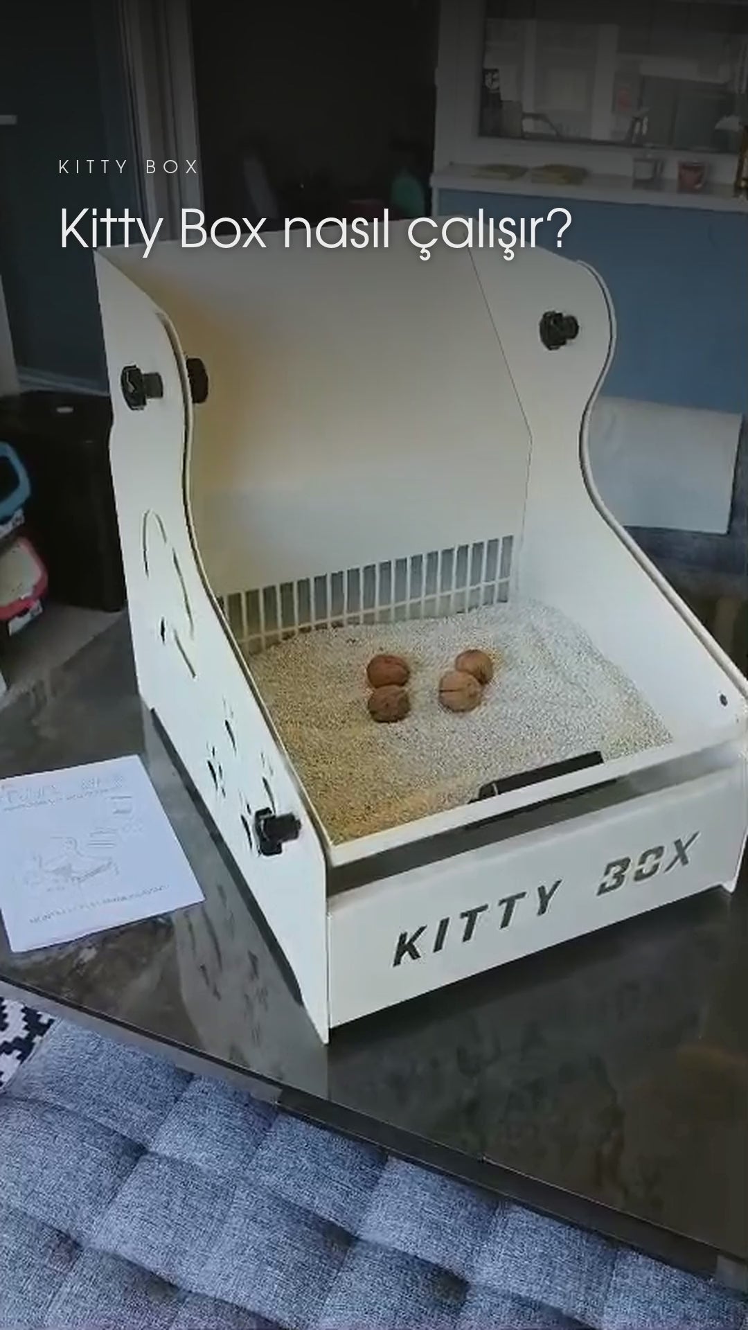 Kitty Box nasıl çalışır: çevir ve yatır, geri indir, çekmeceyi boşalt
